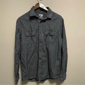 Fox Racing Black Distressed Button Up Cotton Shirt Men’s Large